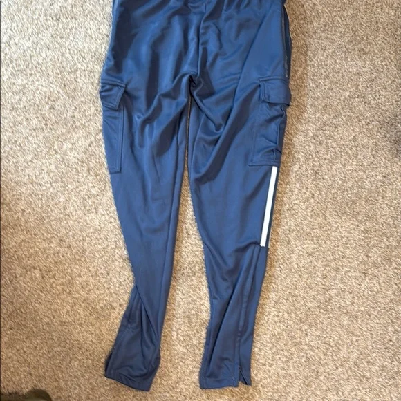 adidas Navy Cargo Pants with White Stripes - Picture 2 of 5